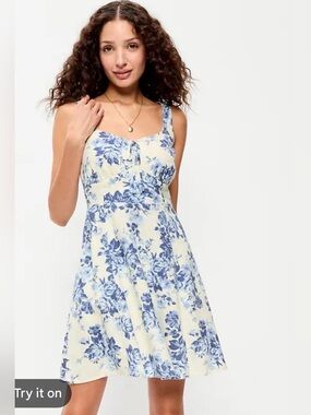 Old Navy Fit & Flare Linen Mini Dress